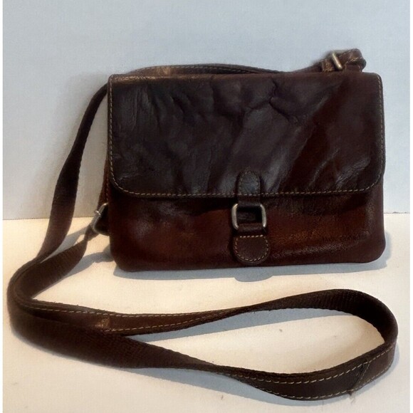 Jack Georges Leather Crossbody Bag. Adjustable Strap. 3 Compartment - Picture 7 of 9